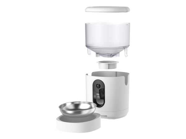 Imou PF1 4L, Automatisk matdispenser for kjæledyr, Rustfritt stål, Hvit, Katt, 4 l, Wi-Fi 4 (802.11n)