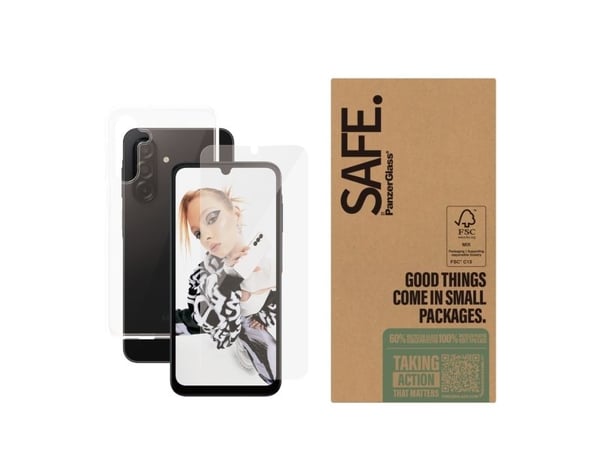 SAFE. by PanzerGlass - 2-i-1-pakke - baksidedeksel for mobiltelefon - termoplast-polyuretan (TPU) - gjennomsiktig - med skjermbeskytter (en pakke 5...