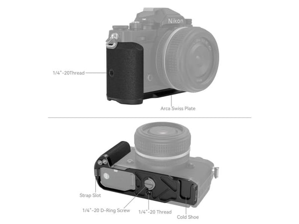 SmallRig 4263, Digitalkamera, håndgrep, Nikon, Z fc, Sort, Aluminium, Silikon