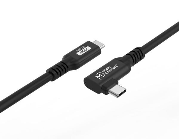 MicroConnect Premium - USB-kaapeli - USB-C (uros) suora - USB-C (uros) kulma - USB 3.2 Gen 2x2 - 20 V - 5 A - 15 cm - USB Power Delivery (100 W), j...