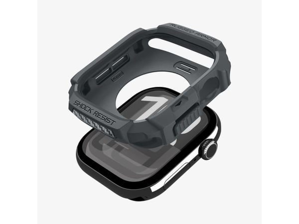 Spigen Rugged Armor 2, Etui, Smartklokke, Grå, Apple, Apple Watch 10/11 (46mm), Termoplastisk polyuretan (TPU)