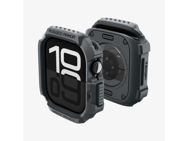Spigen Rugged Armor 2, Etui, Smartklokke, Grå, Apple, Apple Watch 10/11 (46mm), Termoplastisk polyuretan (TPU)