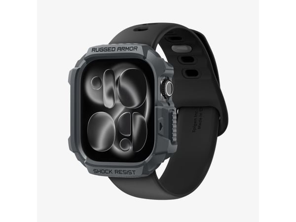 Spigen Rugged Armor 2, Etui, Smartklokke, Grå, Apple, Apple Watch 10/11 (46mm), Termoplastisk polyuretan (TPU)
