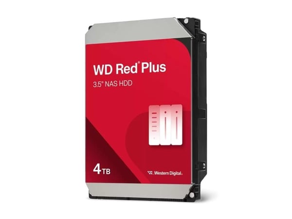 WD Red Plus - Hårddisk - 4 TB - inbyggd - 3.5" - SATA 6Gb/s - 5400 rpm - buffert: 128 MB