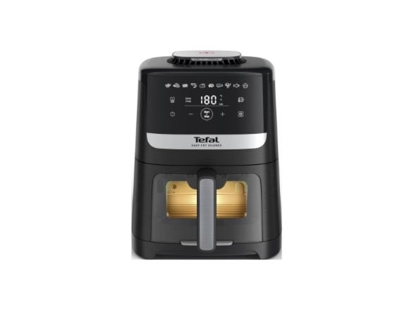 Tefal Easy Fry Silence EY5568E0, Varmluftsfrityr, 5 l, 40 °C, 220 °C, Single/enkelt, Svart, Rustfritt stål