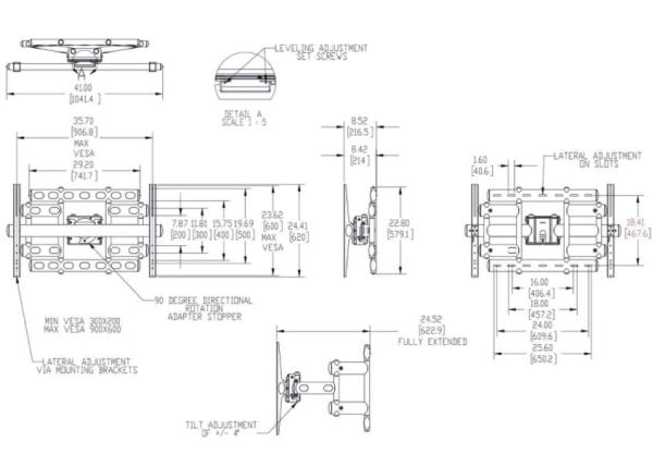 Vogel's PFW 6855 - Monteringssett (leddelt veggmontering) - for flatpanel - svart - skjermstørrelse: 65"-85" - veggmonterbar