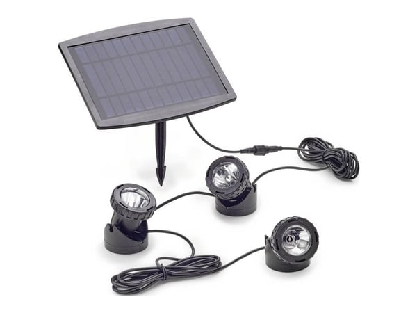 Pontec 77939 dam/innsjøbelysning sett med 3 stk. LED (RGB) 0,5 W svart