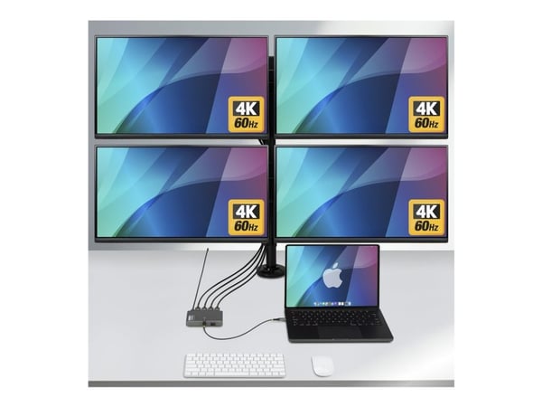 Startech - Dokkingstasjon - for bærbar - USB-C - 4 x HDMI - TAA-samsvar