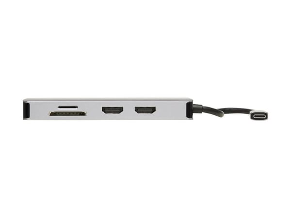 Eaton Tripp Lite Series USB-C Dock, Dual Display - 4K 60 Hz HDMI, USB 3.2 Gen 1, USB-A Hub, GbE, Memory Card, 100W PD Charging, Gray - Dokkingstasj...