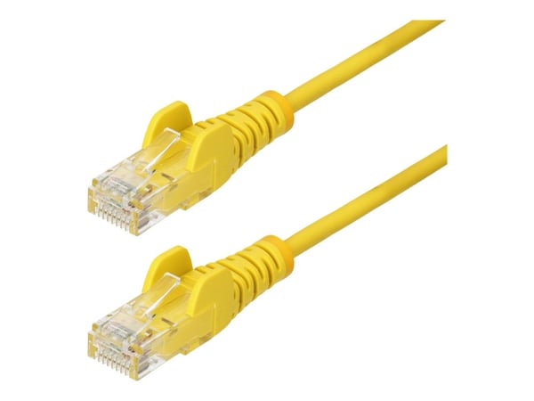 StarTech.com - Patchkabel - RJ-45 (hane) till RJ-45 (hane) - 3,6 mm - UTP - CAT 5/5e/6 - IEEE 802.3bt - halogenfri, krossäker, rak - gul