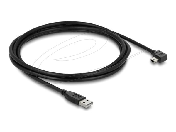 Delock - USB-kabel - USB (hann) til mini-USB type B (hann) vinklet - 2 m - opptil 480 Mbps datakoverføring - svart