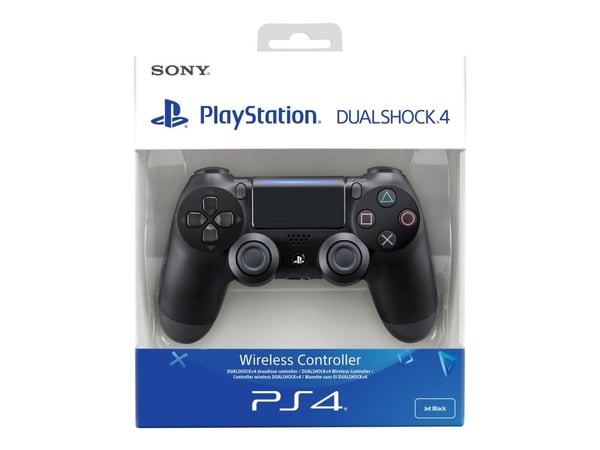 Sony DualShock 4 v2 - Spelkontroll - trådlös - Bluetooth - gagatsvart - för Sony PlayStation 4