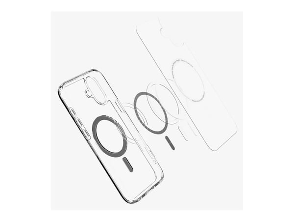 Spigen Ultra Hybrid (MagFit), Suojus, Apple, iPhone 16 Plus, 17 cm (6.7"), musta, Läpinäkyvä