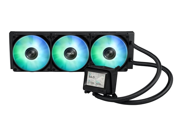 ASUS MAX Gaming LC 360 ARGB LCD - Væskekjølesystem for prosessor - Radiatorstørrelse: 360 mm - (for: AM4, AM5, LGA1851, LGA1700) - kobber - 120 mm