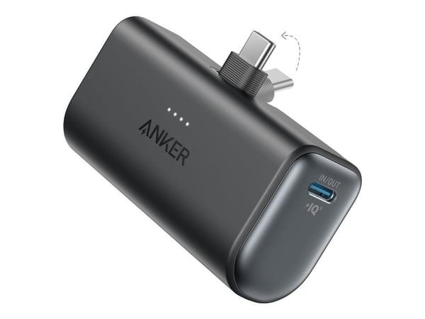Anker Nano - Powerbank - 5000 mAh - 22,5 Watt - 3 A (24-nastainen USB-C) - musta kivi