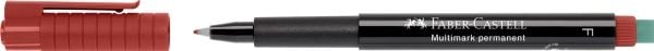 Faber-Castell MULTIMARK 1513 - Markør - permanent - rød - 0.6 mm - fin - med viskelær