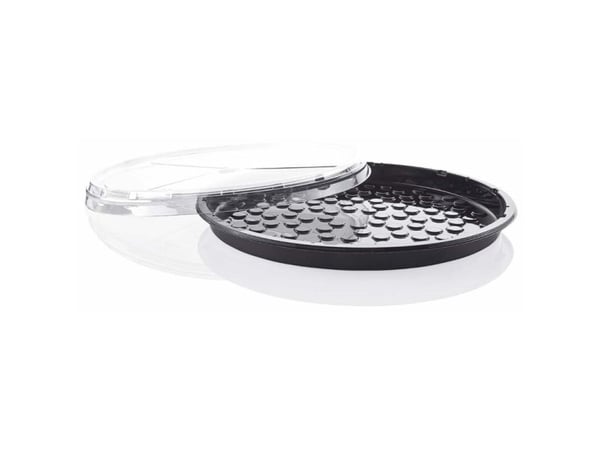 Plastbakke, Færch, P 78-42T., Rund Ø 320, højde 25, vægt: 220 C-PET, sort, Pizza, karton a 120 stk 1
