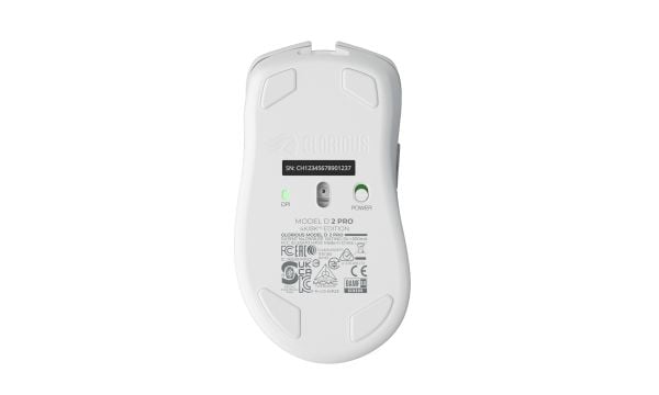 Glorious Gaming Model O 2 PRO Wireless, Høyre hendt, Optisk, RF kabel-fri, 26000 DPI, 1 ms, Hvit