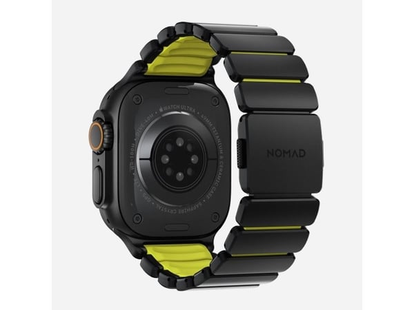 NOMAD Stratos Band - titanarmbånd for Apple Watch 49 mm med FKM (svart titan, volt FKM)
