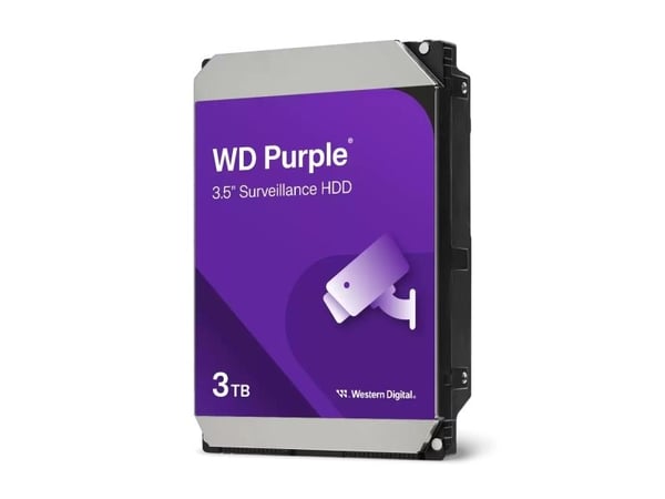 WD Purple - Hårddisk - Övervakning - 3 TB - inbyggd - 3.5" - SATA 6Gb/s - buffert: 128 MB