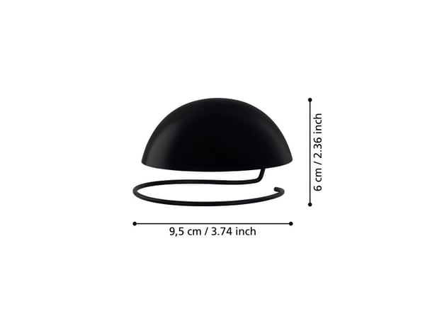 EGLO 11904, Baldakin, Sort, Stål, 9,7 cm, 80 g, 62 mm