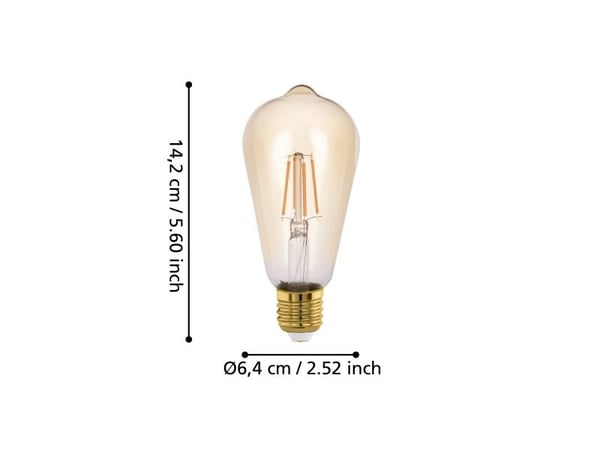EGLO LM_LED_E27 - V2, 6 W, 42 W, E27, 500 lm, 20000 timer, Varm hvit
