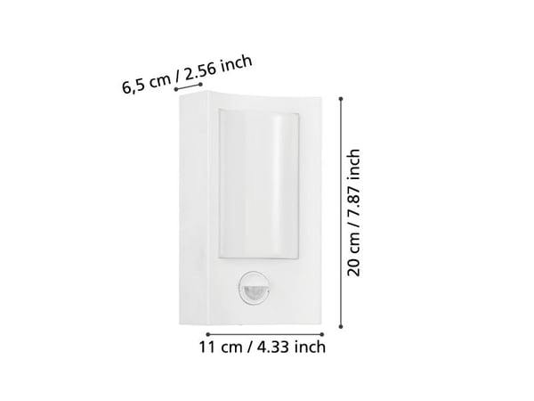 EGLO Casilda utendørs veggsensor 660lm IP44 hvit