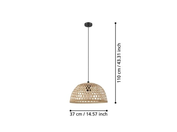 EGLO Claverdon, 1 ampuller, E27, IP20, Sort, Tre
