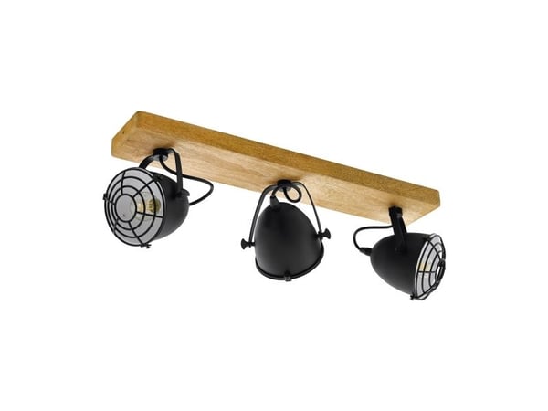 EGLO GATEBECK spotskinne 3xE14 tre/svart