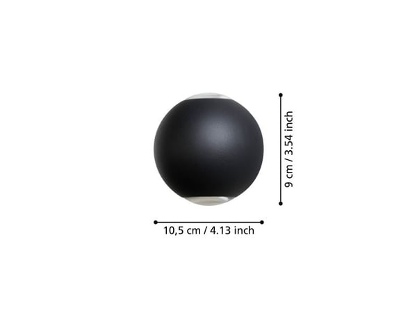EGLO ABUGO ULKOSEINÄ 2X240LM MUSTA