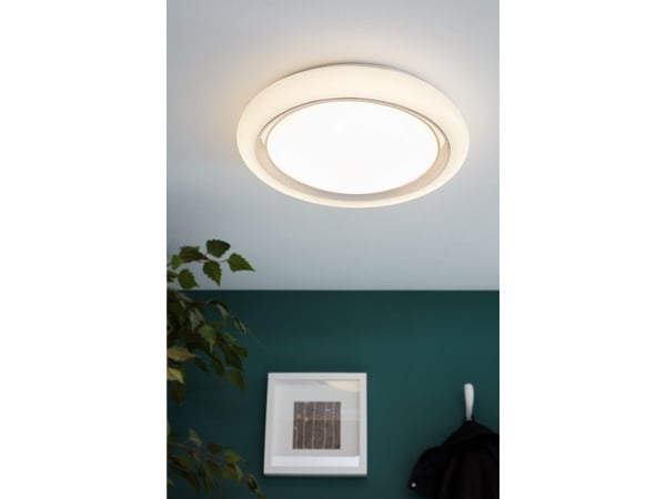 EGLO Capasso, LED, Ikke-utskiftbare pærer, 3000 K, 2500 lm, IP20, Kromfarget, Hvit