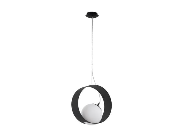 EGLO CAMARGO pendel i svart med opal glasskjerm