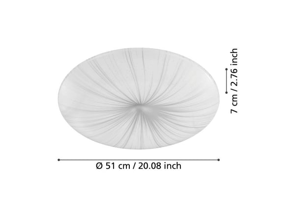 EGLO NIEVES, 1 ampuller, LED, 3700 lm, IP20, Sølv, Hvit