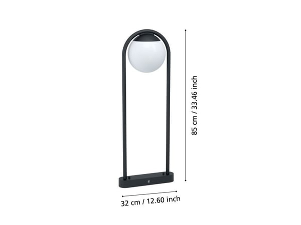 EGLO Prata Vecchia, Gulvlys, Sort, Stål, IP44, I, Hvit