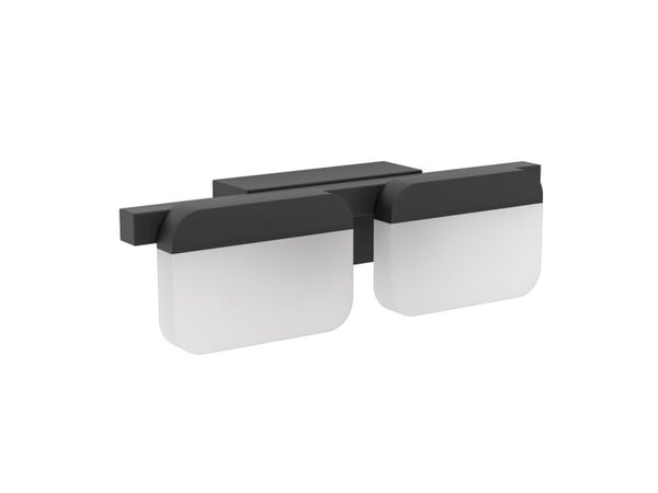EGLO Ervidel, Overflatebehandlet, 2 ampuller, Ikke-utskiftbare pærer, 3000 K, IP20, Sort, Hvit