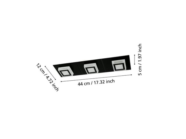 EGLO Masiano 1, 340 lm, IP20, Sort, Satin Stål