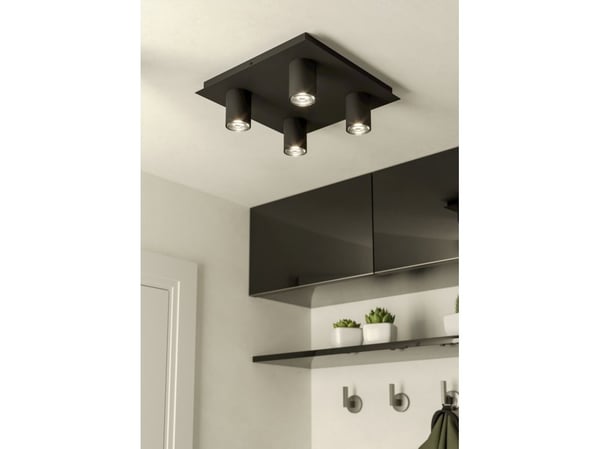 EGLO VALCASOTTO, 4 ampuller, LED, GU10, IP20, Sort