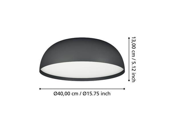 EGLO Tollos-z, 3 ampuller, LED, 2700 lm, IP20, Sort, Hvit