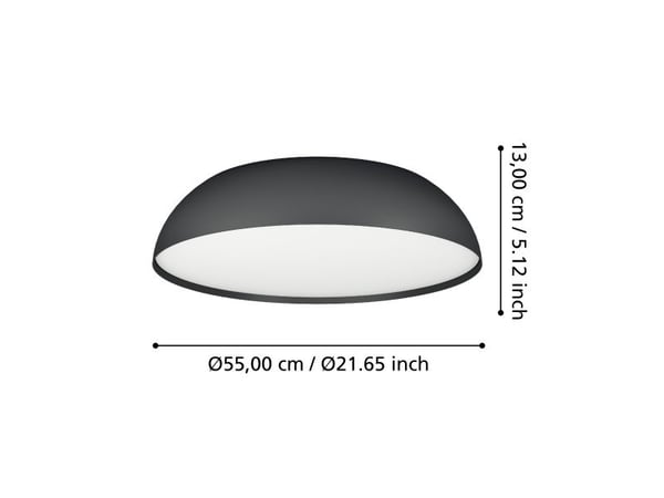 EGLO Tollos-z, 3 ampuller, LED, 3750 lm, IP20, Sort
