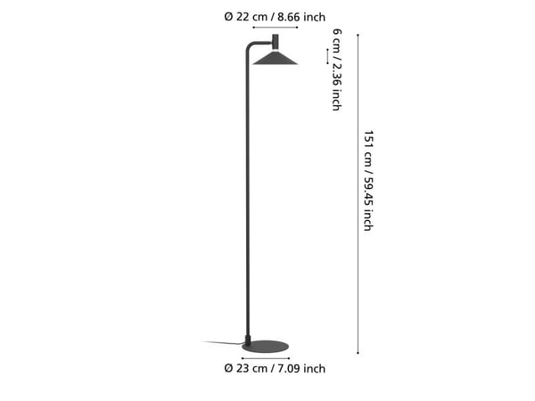 EGLO CONOMAVILLA-Z MATTER gulvlampe 1000 lm SO