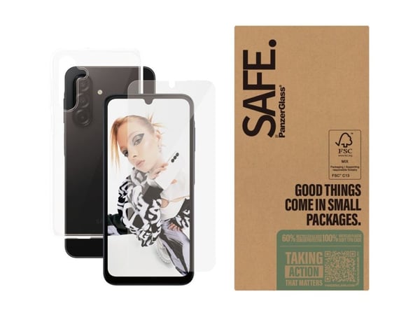 SAFE. by PanzerGlass - 2-i-1-pakke - baksidedeksel for mobiltelefon - termoplast-polyuretan (TPU) - gjennomsiktig - med skjermbeskytter (en pakke 5...