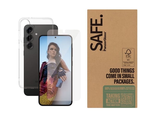 SAFE. by PanzerGlass - 2-i-1-pakke - baksidedeksel for mobiltelefon - polyethlen-tereftalat (PET), termoplast-polyuretan (TPU), 60% resirkulert her...