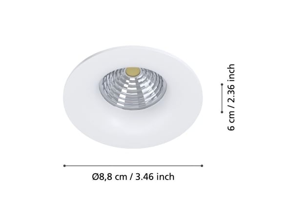 EGLO SALABATE innfelt sett Ø88 3x450LM 4000K dimbar IP44 hvit