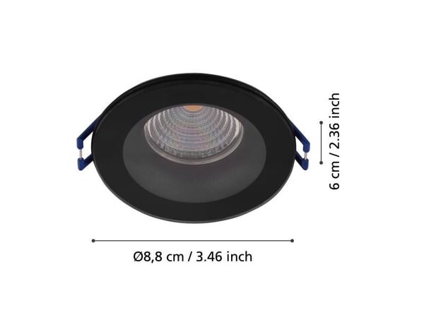 EGLO SALABATE INNFELT SETT Ø88 3X450LM 4000K DIMMER IP44 SVART