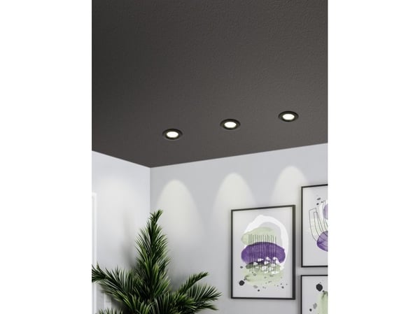 EGLO MAZUBY innbyggingssats tilt Ø87 GU10 3x345LM sort