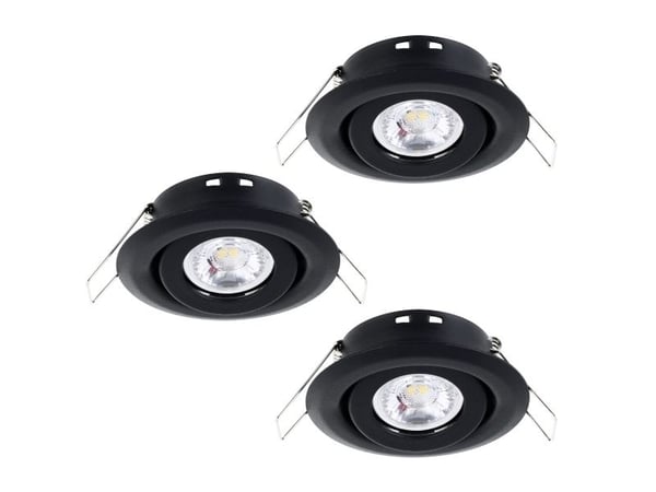 EGLO SALICETO MINI-PUCK UPPOASENNUSSARJA KIP Ø77 3X350LM 3000K HIMMENNETTÄVÄ MUSTA
