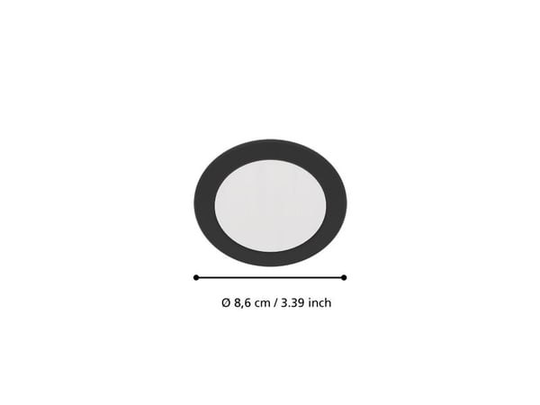 EGLO ABIUL INNFELT SETT Ø86 CCT 3X300LM DIMMER IP44 SVART