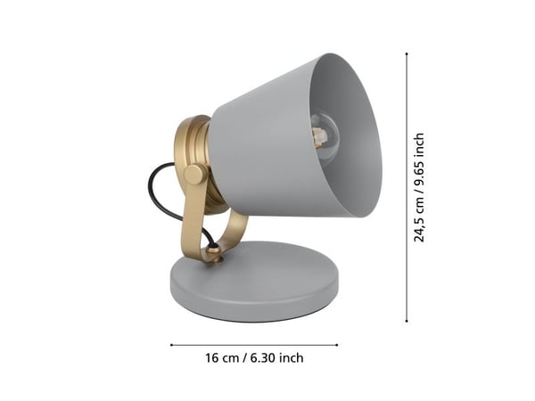 EGLO TWICKEN bordlampa E27 grå/guld