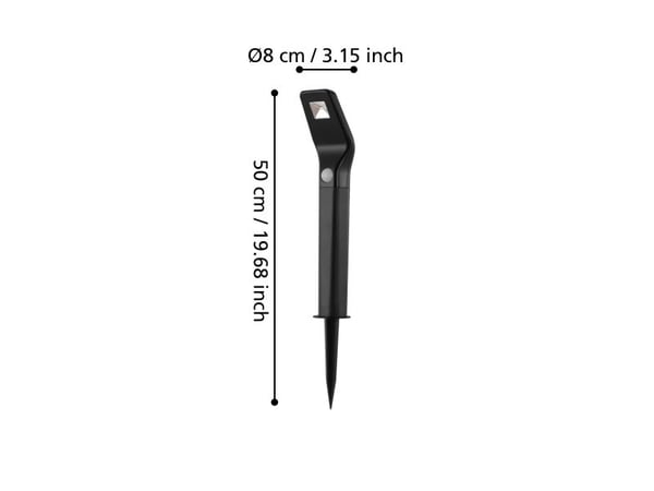 EGLO 48688, Utendørs bakkebelysning, Sort, Plast, III, Gulvmontering, Dag/natt-sensor, Bevegelse sensor