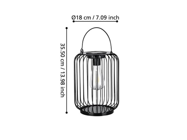 EGLO solcelle bordlampe H190 600MA 8 lm sort